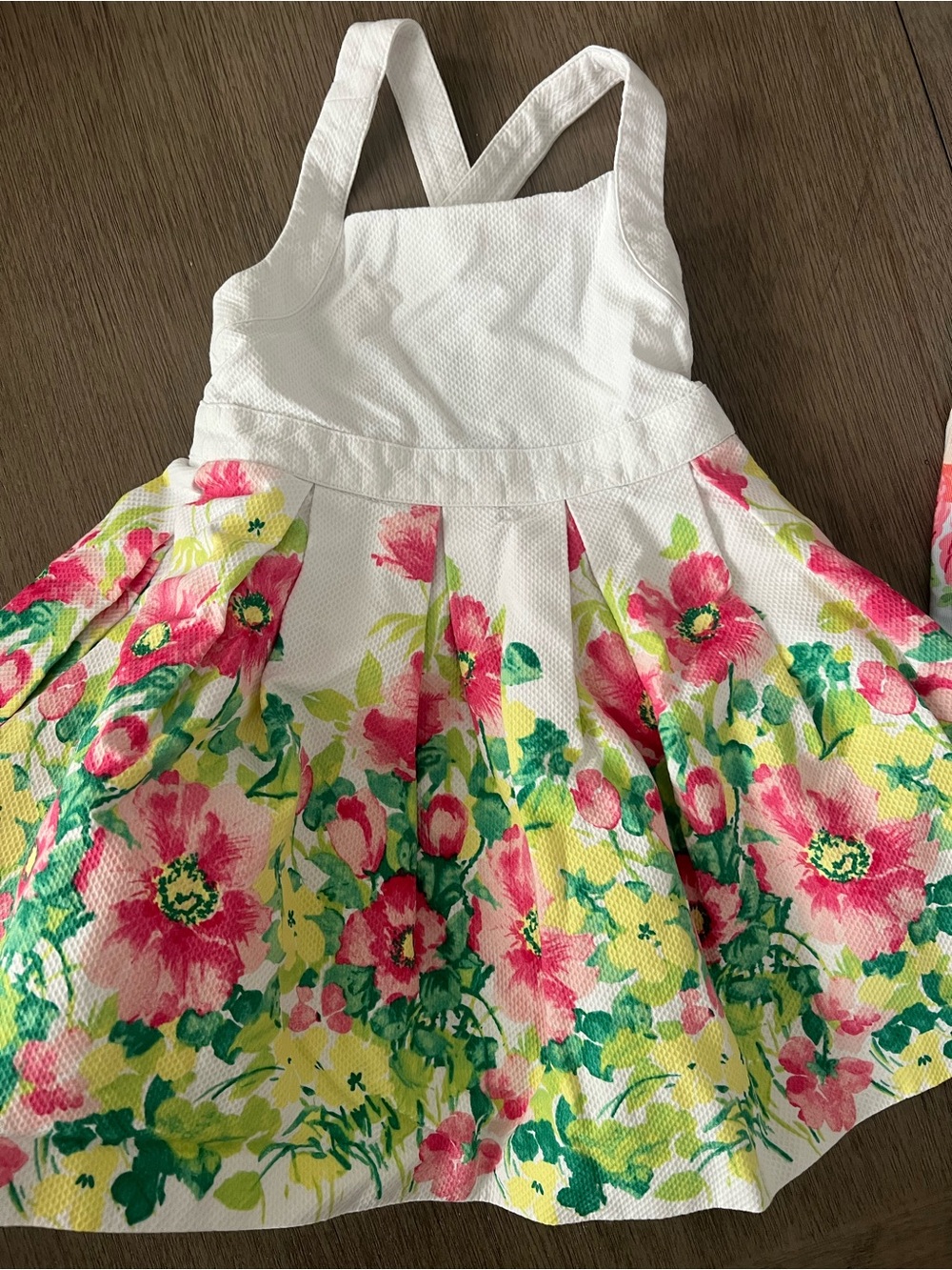 Janie and Jack White Floral Party Dress with Pink & Yellow Blooms